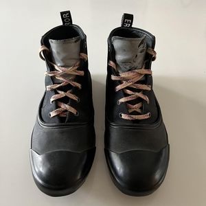 Lanvin mid-top "Error" reflective avant garde black and gray high top sneakers